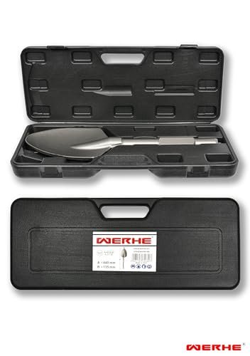 WERHE ® Profi SDS HEX Spitz Schaufelmeißel 135 x 440 mm Sechskant-Aufnahme 30 mm für Abbruchhammer Meissel Kunststoffkoffer - Image 10